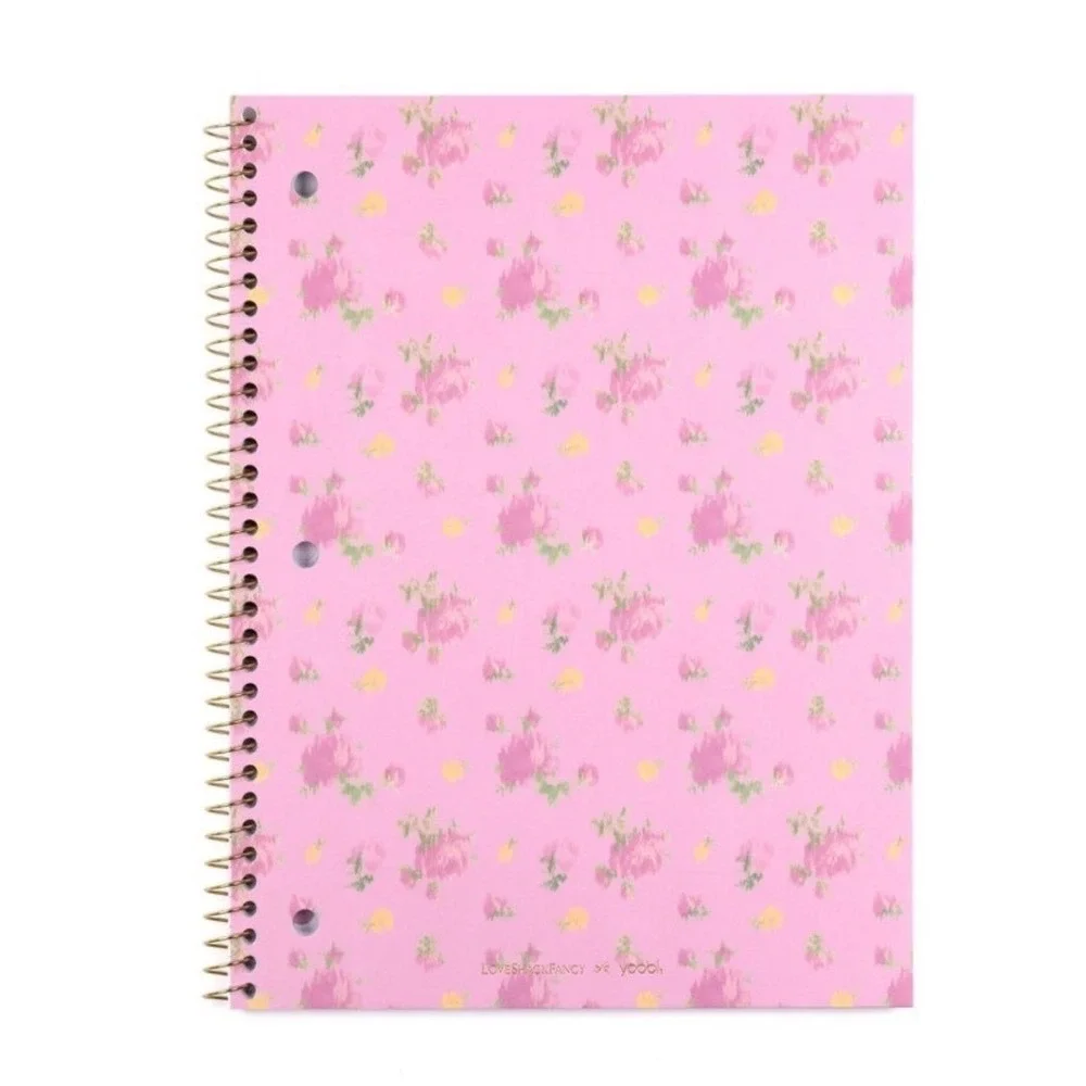 Love Shack Fancy Notebook Ibiza Sunset Ikat Rose Floral Wide Ruled Spiral School